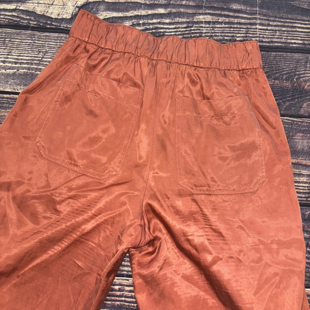 Club Monaco Rust Orange Wide Leg Trousers Pants Size 0 Cupro cotton Blend - Picture 10 of 10